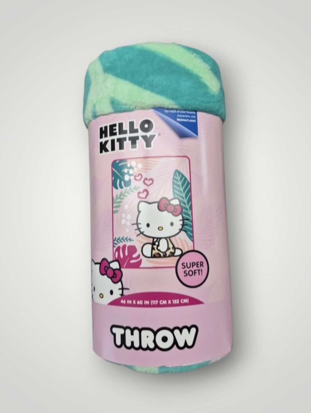 Sanrio Hello Kitty Tropical Jungle Fleece Throw Blanket.